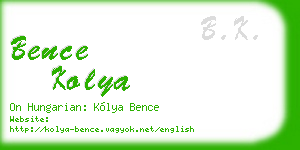 bence kolya business card